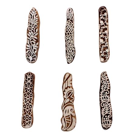 Set of 6 Piece New Mix Wooden Printing Block