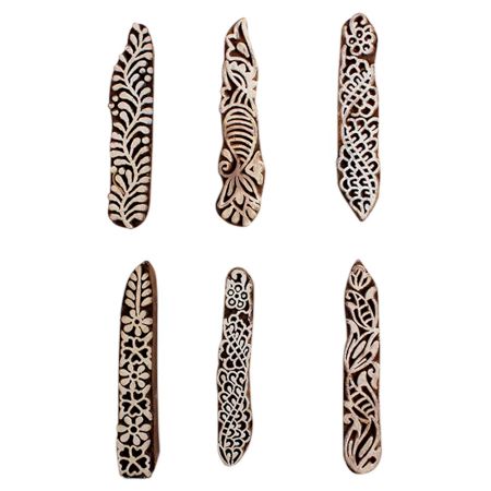 Set of 6 Piece New Mix Wooden Printing Block