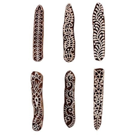 Set of 6 Piece New Mix Wooden Printing Block