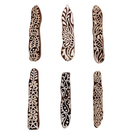 Set of 6 Piece New Mix Wooden Printing Block
