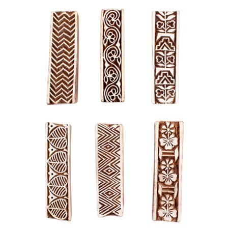 Set of 6 Piece New Mix Wooden Printing Block