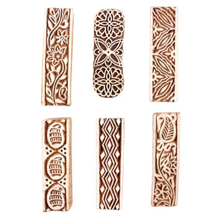 Set of 6 Piece New Mix Wooden Printing Block