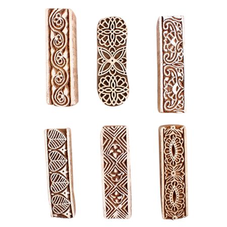 Set of 6 Piece New Mix Wooden Printing Block
