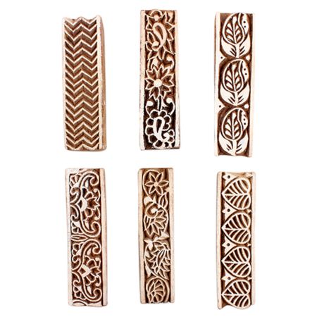 Set of 6 Piece New Mix Wooden Printing Block