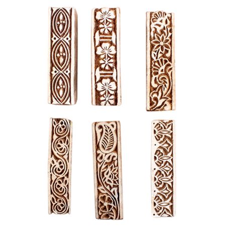 Set of 6 Piece New Mix Wooden Printing Block