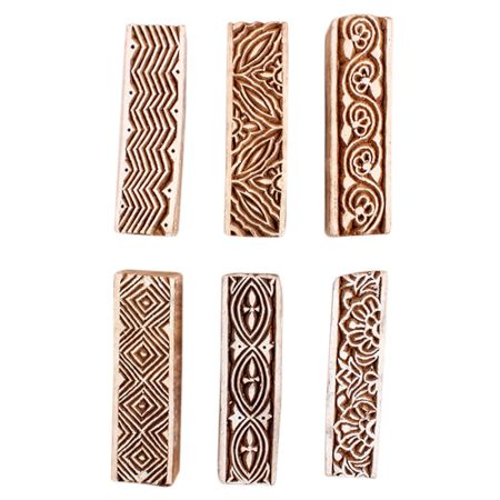 Set of 6 Piece New Mix Wooden Printing Block