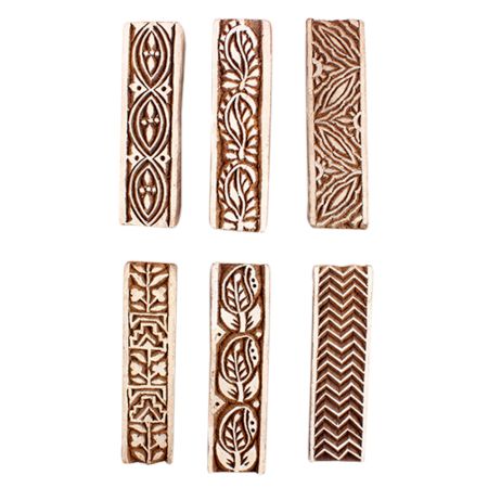 Set of 6 Piece New Mix Wooden Printing Block