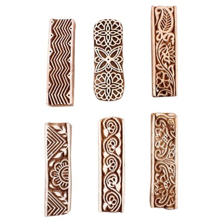 Set of 6 Piece New Mix Wooden Printing Block