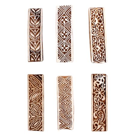 Set of 6 Piece New Mix Wooden Printing Block