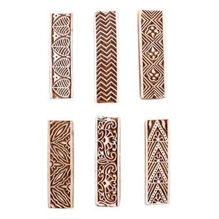 Set of 6 Piece New Mix Wooden Printing Block