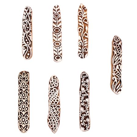 Set of 7 Piece New Mix Wooden Printing Block