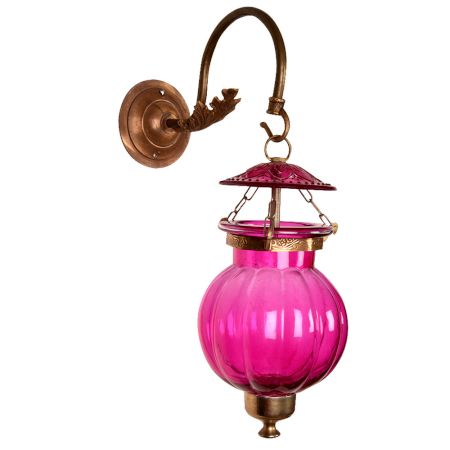 Pink Pumpkin Shaped Glass Wall Lamp