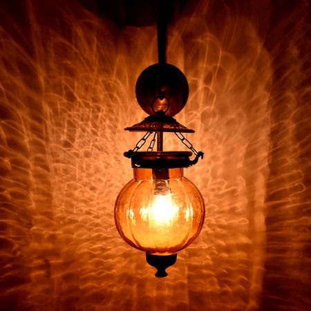 Yellow Pumpkin Glass Wall Lamp