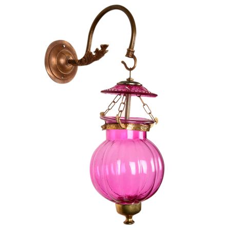 Pink Melon Shaped Hanging Lamp 
