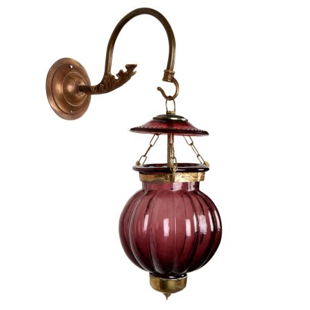 Plum Melon Shaped Glass Lamp 