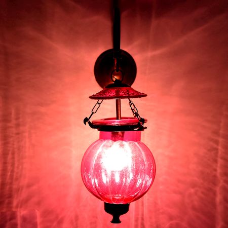 Pink Melon Shaped Glass Hanging