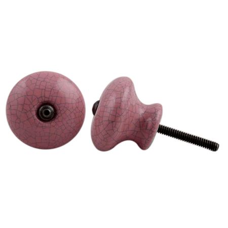 Pink Black Crackle Ceramic Dresser Knob Online