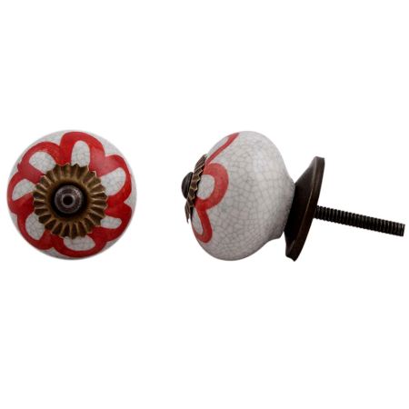 Red Sunflower Crackle Almirah Knob