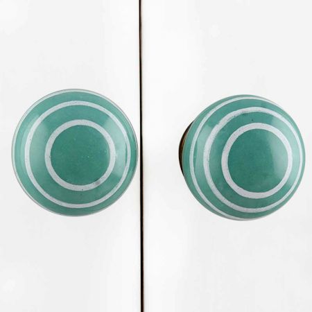 Sea Green Striped Knob
