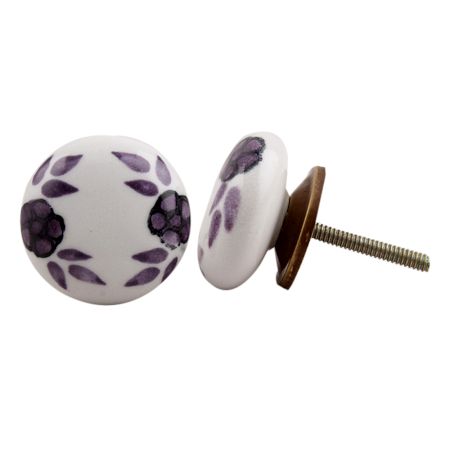 Purple Floral Knob
