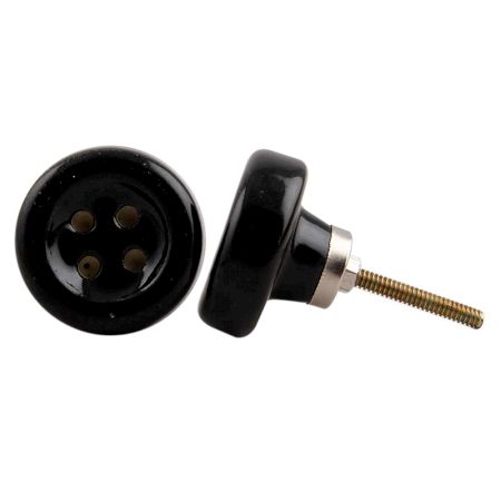 Black Ceramic Button Knob