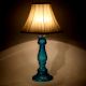 Long Aqua Blue Glass Table Lamp