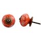 Orange Floral Ceramic Knob