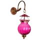 Pink Pumpkin Shaped Glass Wall Lamp