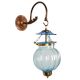 Light Blue Melon Shaped Glass Lamp 