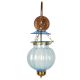 Light Blue Melon Shaped Glass Lamp 