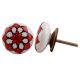 Red Flower Flat Knob