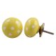 Yellow White Polka Ceramic Dresser Knob