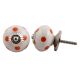 White Orange Polka Ceramic Wardrobe Knob