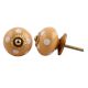 Mustard White Polka Ceramic Almirah Knob
