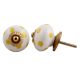 White Yellow Polka Ceramic Furniture Knob