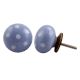 Slate Blue White Polka Potted Knob