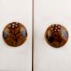 Mustard Red Dotted Floral Ceramic Knob