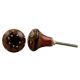 Peanut Brown Maroon Floral Ceramic Bulb Knob