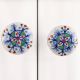 Blue Floral Flat Knob