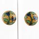 Long Yellow Floral Pull Bulb Ceramic Knob