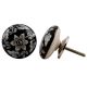 Black Floral Flat Knob