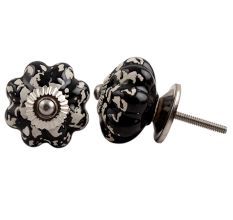 Black Etched Melon Knob