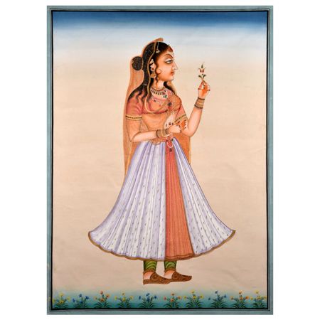 Hand painted Rajasthani Lady Painting