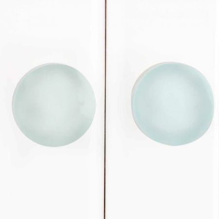 Aquamarine Glass Flat Cabinet Knobs