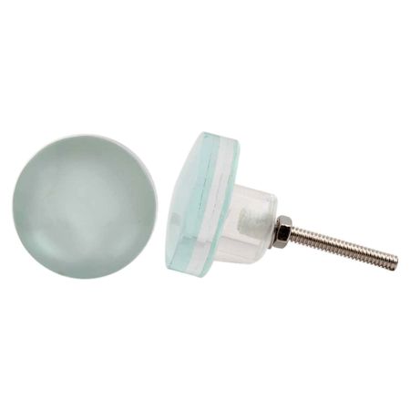 Aquamarine Glass Flat Cabinet Knobs