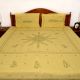 Yellow & Green Embroidered Bedsheet