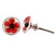 Red Black Flower Dresser Knob