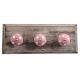 Pink White Dot Wooden Hooks