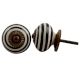 Cream Black Striped Knob