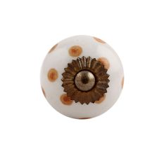 White Camel Dot Ceramic Knob